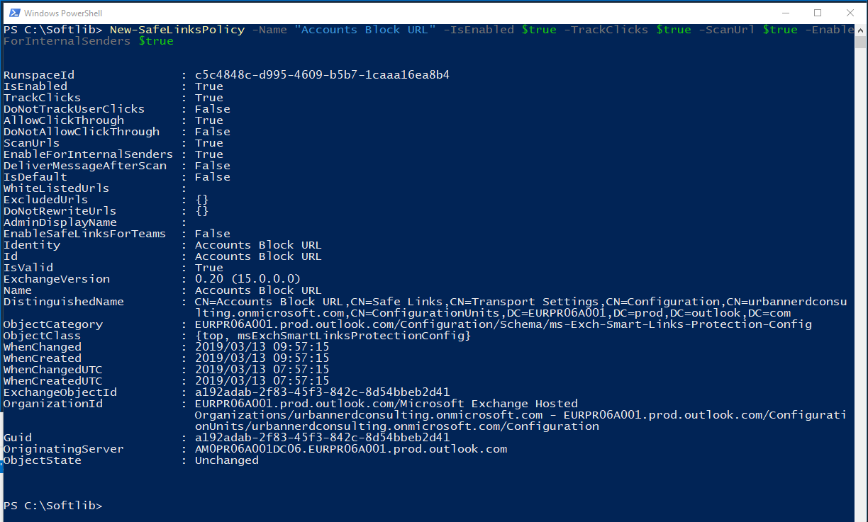 Creating Office 365 Safe Links Policy and Rule using PowerShell -  ThatLazyAdmin