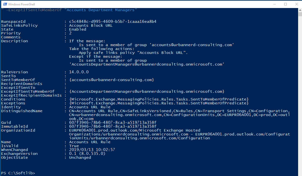 Creating Office 365 Safe Links Policy and Rule using PowerShell -  ThatLazyAdmin